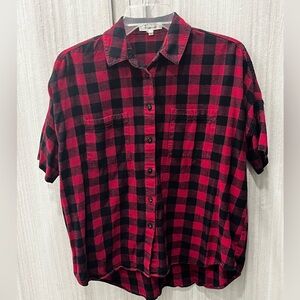 Madewell Plaid Red and Black Women’s Flannel Shirt